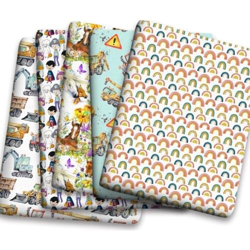 50*150cm New Colorful Cartoon Pattern Printed Leather Polyster Cotton Liverpool Bullet Fabric for DIY Handmade Half Yards