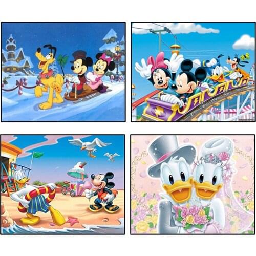 Disney Mickey DIY 5D Diamond Painting Full Round Square Drill Mosaic Cross Stitch Kits Diamond Embroidery Home Decor