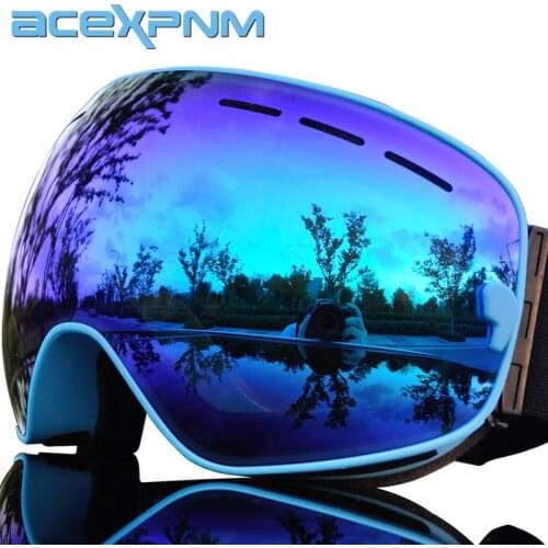 ACEXPNM Brand Ski Goggles Double Layers UV400 Anti-Fog Big Ski Mask Glasses Skiing Men Women Snow Snowboard Goggles