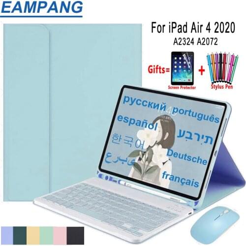 Keyboard Case for iPad Air 4 2020 Case with Keyboard For iPad Air 4th Generation Korean Arabic Russian Spanish Hebrew Keyboard