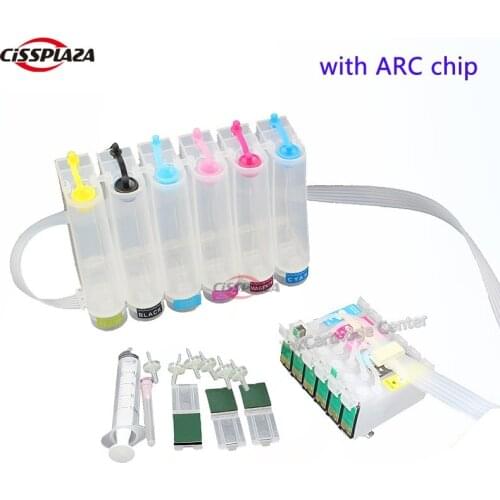 CISSPLAZA CISS compatible for epson Artisan 837 T50 T59 TX700W TX800FW RX615 R270 R290 for 82N ink cartridge T0821