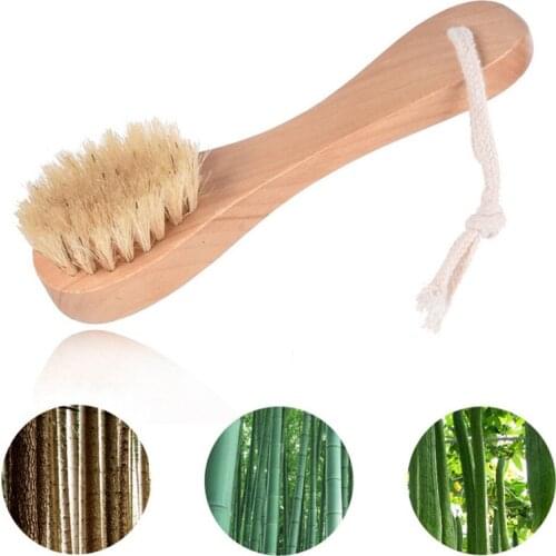 1Pc Wooden Face Wash Brush Facial Blackhead Remover Pore Cleaner Face Massage Deep Cleansing Exfoliator Face Makeup Brush Tools