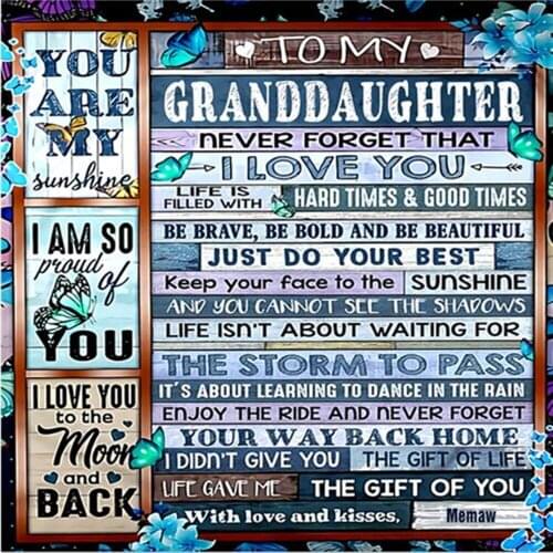 Double Thicken Blanket to My GRANDDAUGHTER Durable Comfortable 3D Print Thicken Warm Blanket On Bed Sherpa Home Textiles Blanket