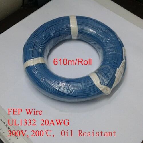 UL1332 20AWG 0.54mm2 FEP Electrical Wire, 300V Copper Cable lighting cooking appliances instruments, oil resistant