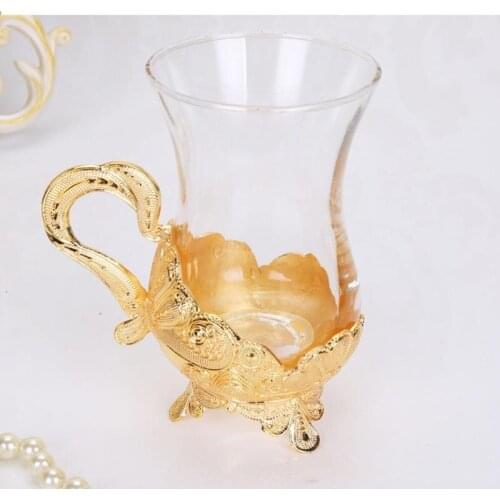 European Coffee Mug With Plate Christmas 100-200ml Zinc Alloy Milk Tea Water Cup And Dish Exquisite Craft Coffee Set Tea Cup