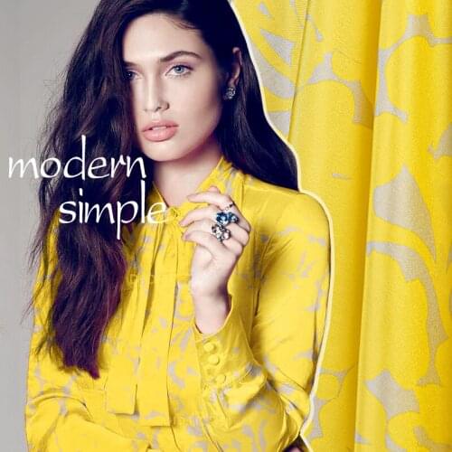 Customization Advanced silk fabrics French silk doupion fabric yellow cloth for dress sewing Wedding Dress 1picece 0.85meter