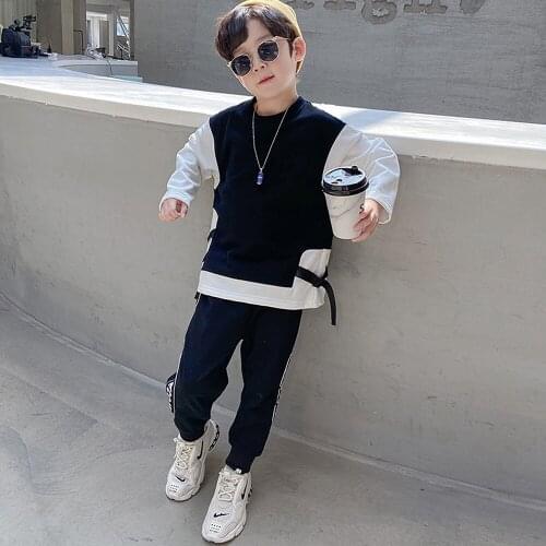 2021New Spring Autumn Boutique Clothing Year Clothes Kids Boy Handsome Sports Suit For Childrens Vest Suit Girls 3-Piece Set