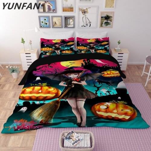 Cartoon Halloween bedding Sets 3pcs soft Good quality Children girl kid bedclothes duvet cover quilt cover pillow cases
