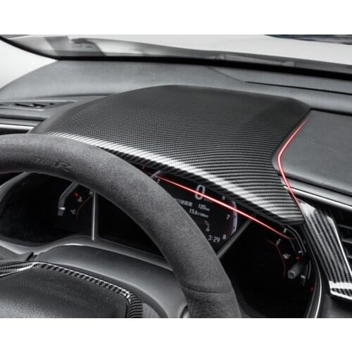 LHD Glossy Carbon Fiber For Honda Civic MK X MK10 2017-2020 Type R Car Interior Dashboard Speedometer Instrument Panel Trim