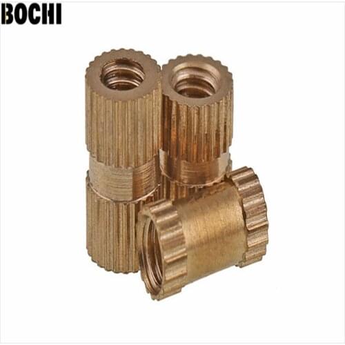 50PCS M6*6*6/8/10/12/14/16 MM Copper inserts Injection nut embedded parts copper knurl nut