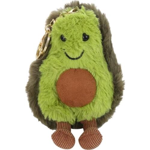Cute Avocado Plush stuffed Toy Cartoon Fruits Soft Comfortable Mini Kawaii plush keychain Doll Toys For Girls Boys bag Pendant