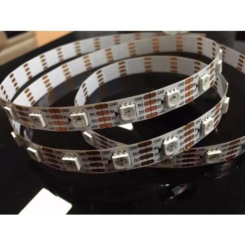 Addressable 4m 60LEDs/m DC5V WS2813(Dual-signal wires)RGB led pixel strip,NON-waterproof,with 60pixels/M;WHITE PCB