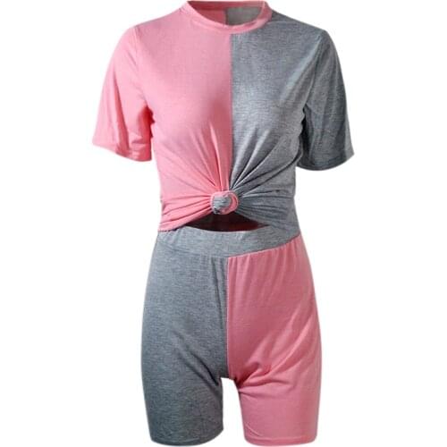 Fashion Women Shorts Suits Summer Leisure Fitness Loose Oversized T-shirts Short Set Running Clothing Sexy Breathable Sportswear