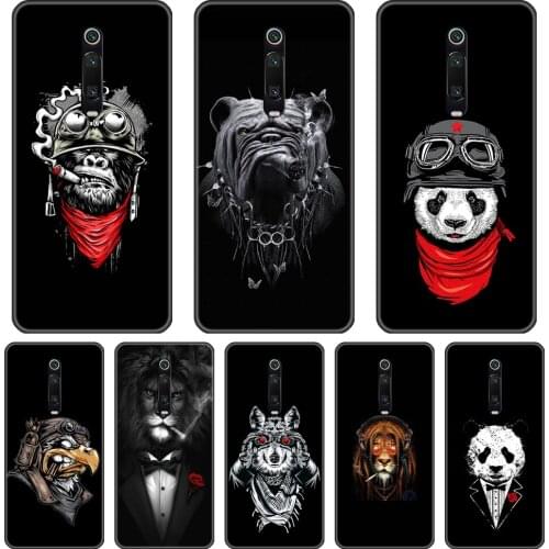 TPU Soft Phone Case For Xiaomi Redmi Note 7 7S PRO Silicone Black Dog Cool Panda Wolf Back Cover For Redmi K20 Pro 7 7A GO Y2 Y3
