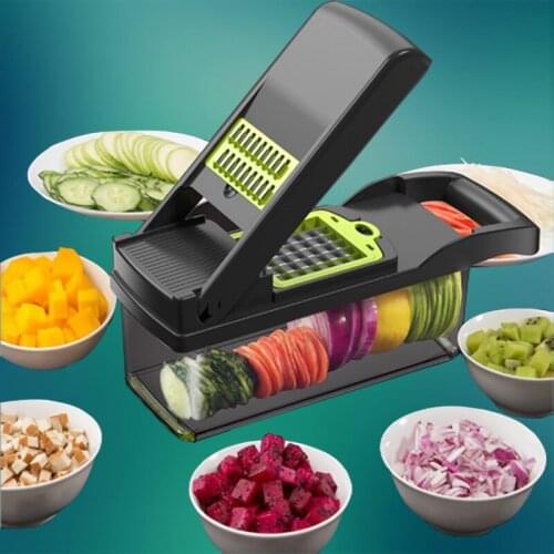 Utensils Kitchen Accessories Multifunctional Vegetable Cutter French Fry Cutters Peeler Potato Slicer Grater Drain Basket Gadget