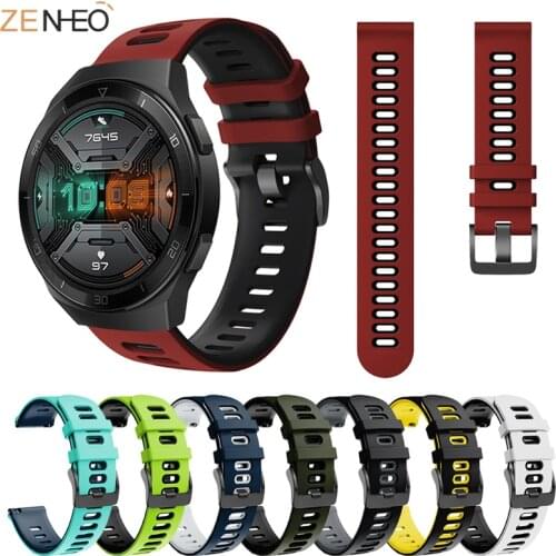 22mm Watchstrap band For Huawei watch GT 2e / GT2 46mm/Samsung Gear S3 silicone Wristband For Garmin Vivoactive 4 Wristband