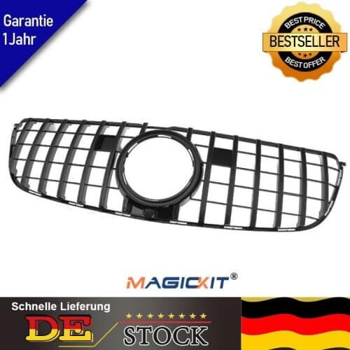 MagicKit FOR MERCEDES GLS CLASS X166 FRONT GRILLE PANAMERICANA GT STYLE CHROME BLACK 16