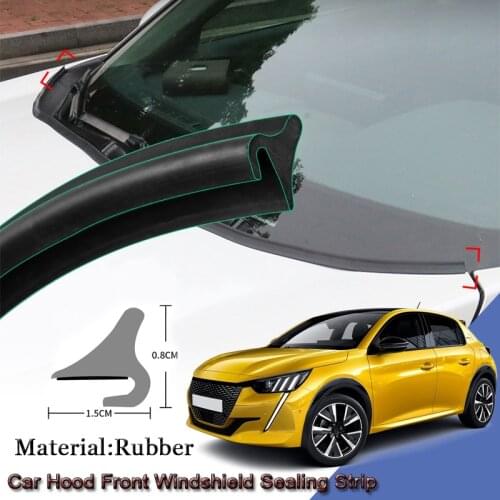Rubber Car Seal Strip Windshied Spoiler Filler Protect Edge Weatherstrip Strips Stikcer Accessories For Peugeot 208 2012-2020
