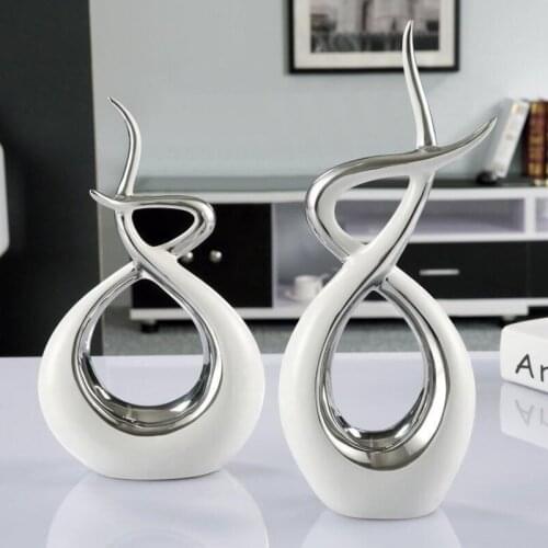 Modern European Ceramic Lover Shape Desktop Ornaments Home Furnishing Decoration Crafts Art Wedding Gifts Figurines Office Decor