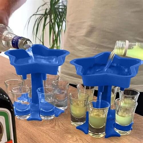 Party Home Dispenser Drinking Tools 5 Shot Glass Wine Dispenser Holder Drink Cocktail Carrier Champagne Filling for Bar