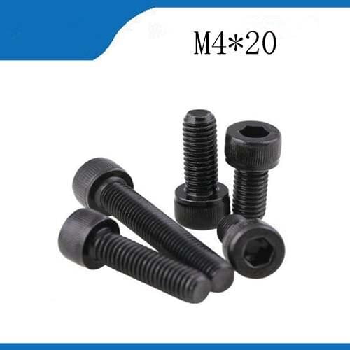 M4 screws stainless nails,bolts 100pcs/lot M4*20 Black Nylon Allen Bolt Hex Socket Head Cap Screws,reviter