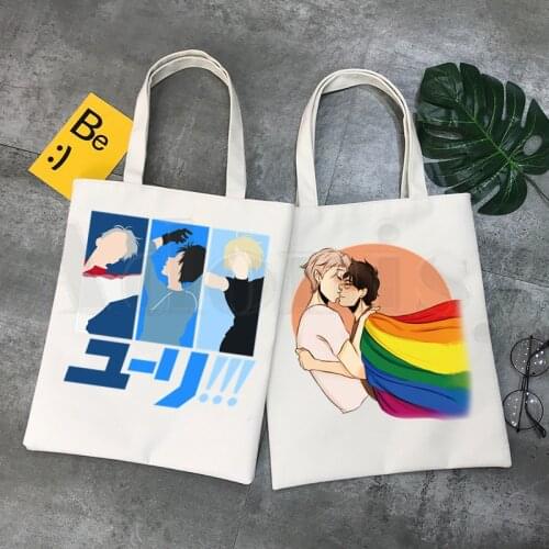 Yuri on Ice Anime YURI!!! on ICE Figure Skating Women Elegant Canvas Bag Handbags Shoulder Bags Casual Shopping Girls Handbag