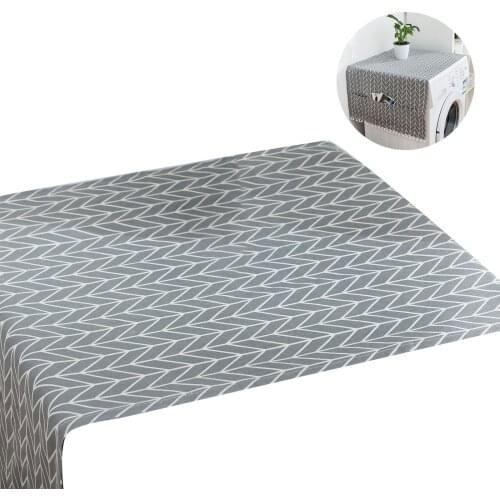 Refrigerator Protective Cover Washing Machine Top Cover Home Appliances Dustproof Cloth with Small Plush Ball and 6 Storage Bag