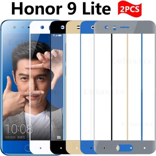 2 pcs Honor 9 lite Tempered protective glass on for Huawei honor9 lite honor 9lite light gray blue glass Screen Protector Film