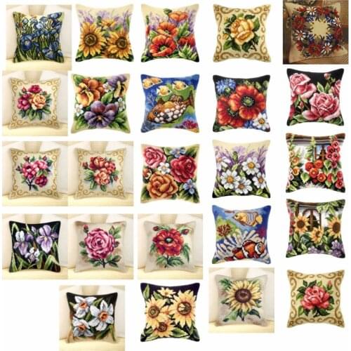 Animals 9 style Cross Stitch Pillow Mat DIY Craft Tapestry Pillow 42CM by 42CM Needlework Crocheting Cushion Embroidery