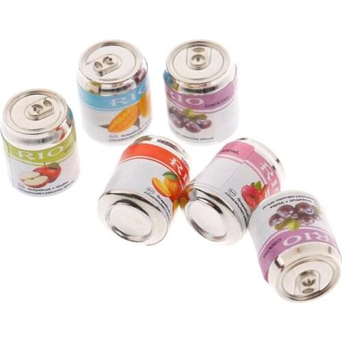 1/12 Cute Miniature Dollhouse Fruit Drink Can Bottle Pretend Play Food Doll House Accessories