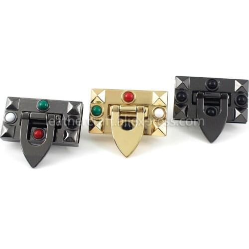 1x Metal Fashion Bag Folding Lock Clasp Push Lock Closure Catch Buckles Leather Craft Women Bag Purse Handbag Accessoy 1-1/2"