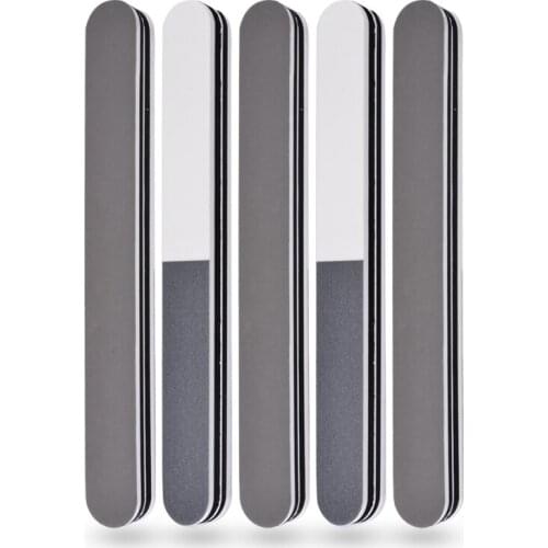 1pc Professional Nail File White Ash Polished Thickened Double-sided Polishing High-quality Sponge Three-sided Rubbing Knife
