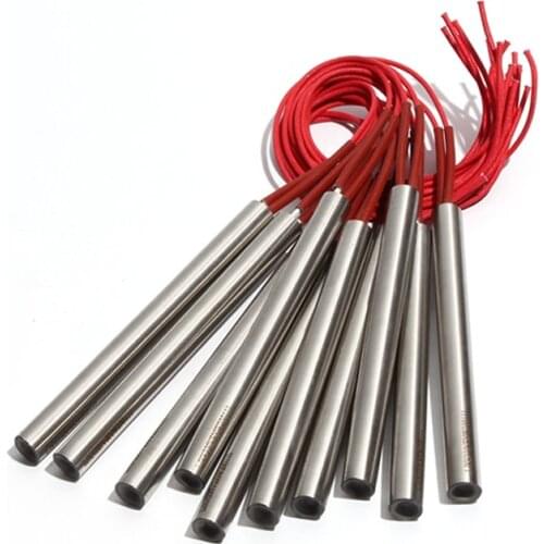 10PCS 12.5mm 165~185mm Electric Heating Pipe 201SUS Cartridge Heater Tubular Rod 510/530/550/560/580W Resistance Element