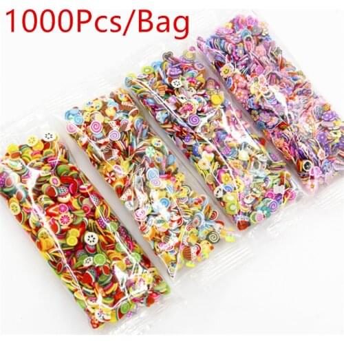 1000pcs/pack Mixed Fruit Slice Animal Clay Slime Filling Nail Art Cake Flower Resin Epoxy Mold Filler for DIY Craft Making Tools
