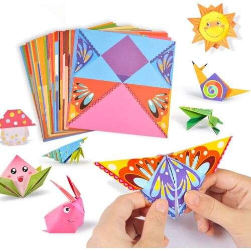 54PCS Children Origami Paper DIY Kids Craft Handcraft Paper 3D Cartoon Animal Origami Kindergarten Art Learning Montessori Toys