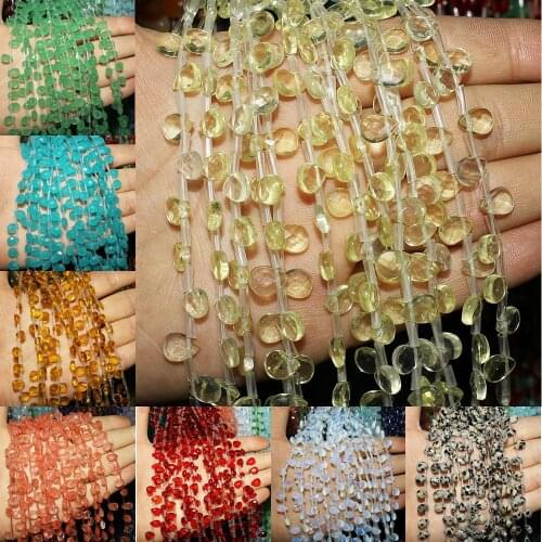 7x9mm Water Drop Shape Natural Semi-precious Stone Loose Beads Strand 16 Colors for Choice DIY for Making Necklace Braclets