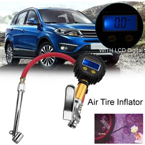 Quick Connect Car Air Tire Tyre Inflator LCD Display Pressure Gauge Compressor w/Dual Chuck 200PSI Diagnostic tools