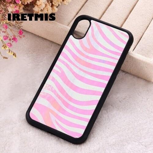 Iretmis 5 5S SE Phone Cover Cases for iPhone 6 6S 7 8 Plus X Xs Max XR 11 12 MINI Pro Rubber Silicone Iridescent Tiger Print