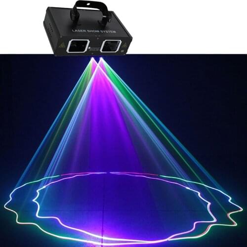 Dj Light Hot Sales 2 Lens Red Green Blue RGB Beam Laser By DMX 512 Professional Party Show Club Holiday Home Bar Stage Lighting
