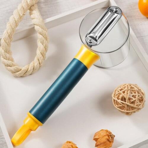 Fruit Vegetable Peeler Trash Storable With Non-slip Handle Vegetable Slicer Carrot Potato Peeler Kitchen Accessory For Housewife