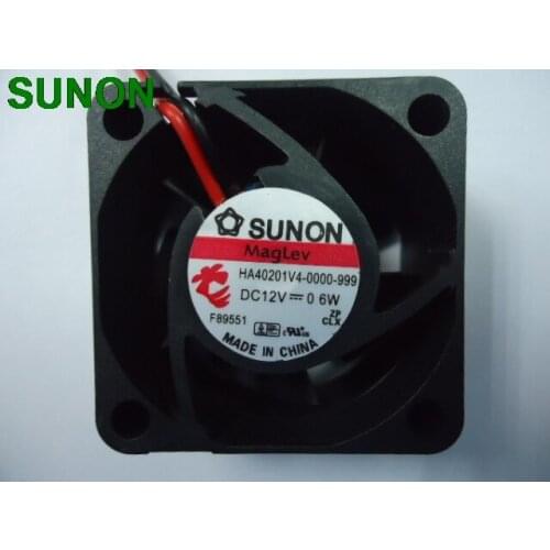 For Sunon 4020 40mm 4cm HA40201V4-0000-999 DC 12V 0.6W 2Wire Cooling Fan ultra-quiet fan