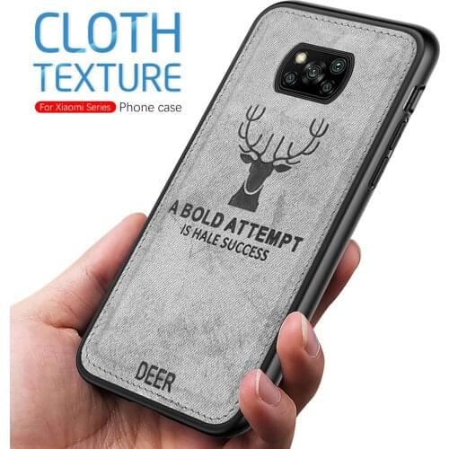 For Xiaomi Mi POCO X3 NFC Fabric Cloth Phone Cases For Xiaomi xiaomi redmi note 9S mi poco x3 nfc Soft Deer Back Cover Case
