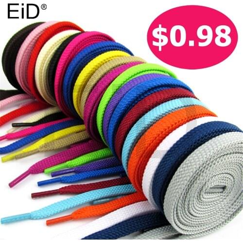 EiD 1 Pair High Quality Cool Flat Polyester Fashion Sports Casual Shoe Lace Solid Flat Shoe lace 15 Colors Running Shoelaces