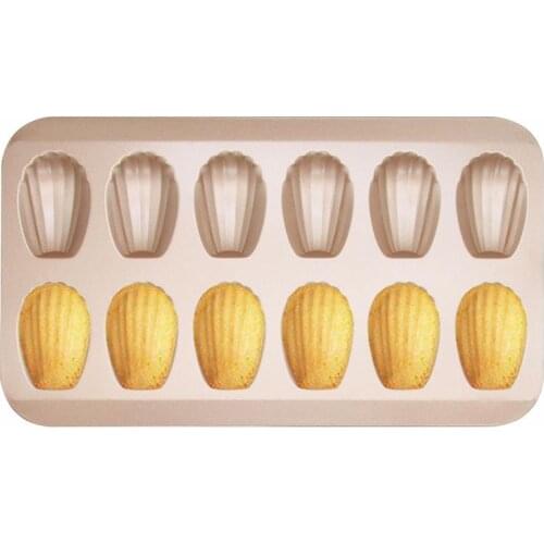 Stainless Steel Cake Mould Muffin Madeleine Pan 12-Cavity Madeleines Cake Baking Pans Tray Shell Shaped Mold Nonstick