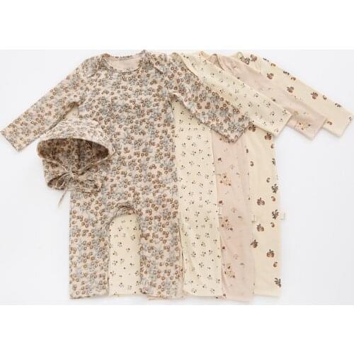 2021 New Fall Baby Clothing Newborn Baby Girl Clothes Floral Romper Jumpsuit Long Sleeve Clothes Spring Autumn Outfits