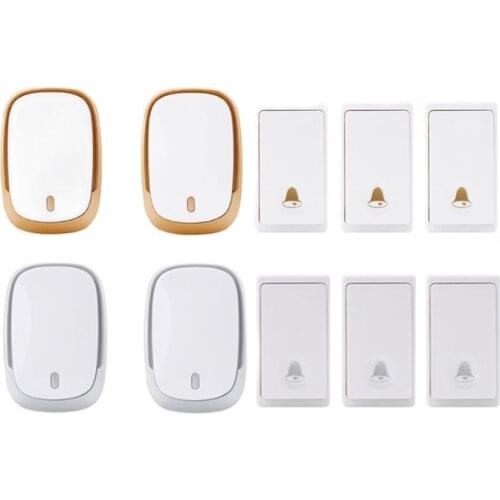 Hot bell kits 3 push 2 receiver wireless door bell emitter free of battery wireless doorbell ip44 200M work chime door ring