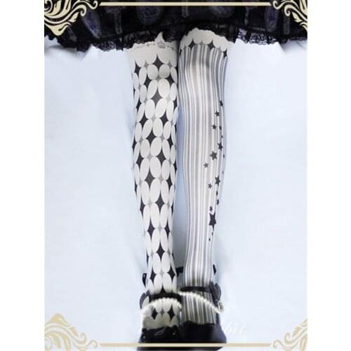 Lolita Pantyhose Printed Stars Lolita Leggings