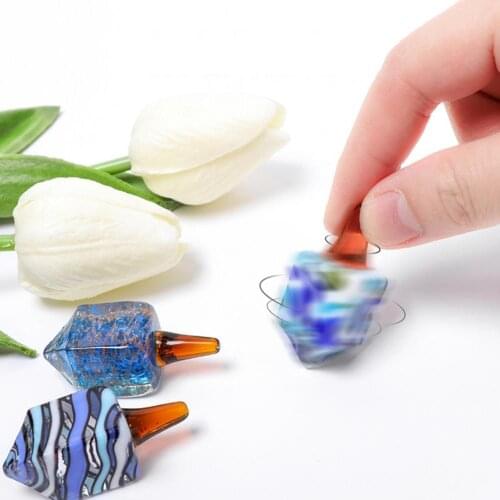 Mini Glass Spinning Top Rotating Multi-color Small Size Handmade Painted Glass Spinning Tops Home Ornaments Birthday Gifts