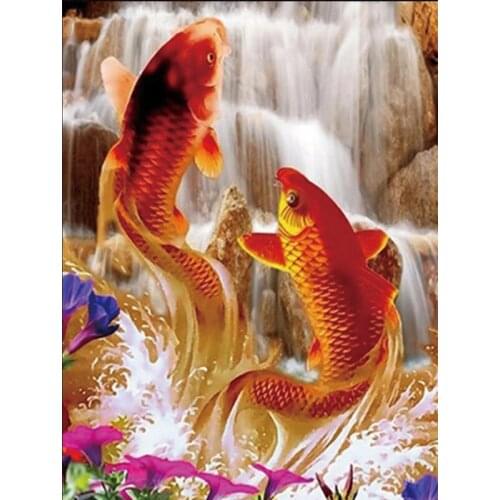 SenyuArt Diamond Painting Full Round Square Drill Embroidery Art Animal Fish Mosaic Paiting Picture Cross Stitch Kits Home Gifts