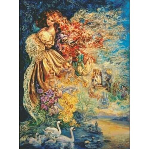 Beautiful Goddess Big oil Painting Dress Cross Stitch Kits Top Quality Embroidery Needlework DIY 14CT Unprinted Decor Handmade